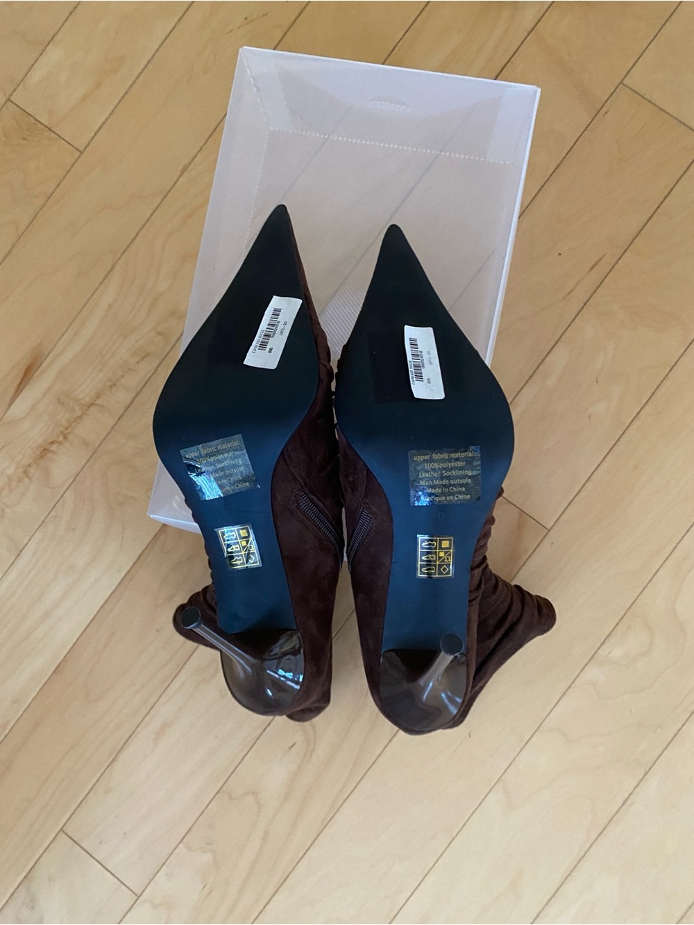 Jeffrey Campbell Let's Go Pointed Toe Ruched Ankle Boots - Dark Brown - Picture 6 of 8
